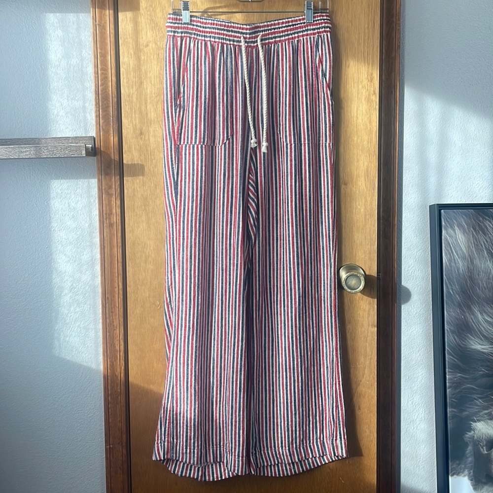 Red, white and blue pants